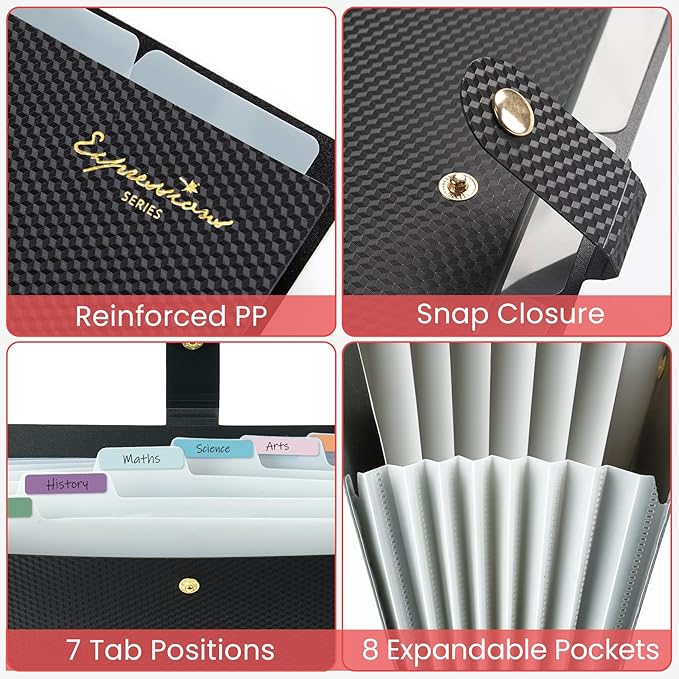 Sooez Accordion File Organizer, Letter Size Expanding File Folder - Image 4