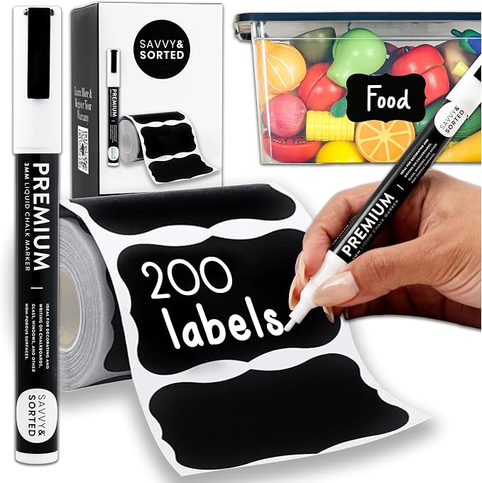 200 Chalkboard Labels for Containers by SAVVYSORTED%C2%AE