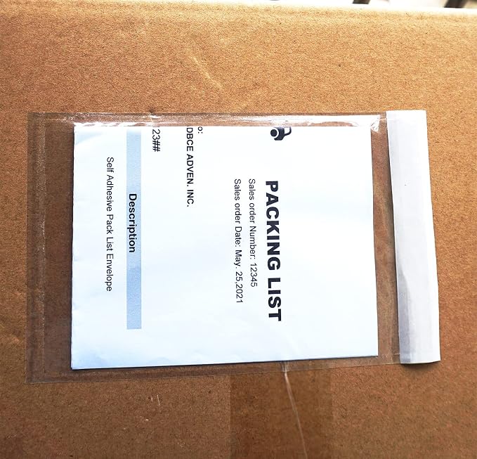 BEUYI Premium 4.7''x7.5'' Packing List Envelope, Tailored Size - Image 2