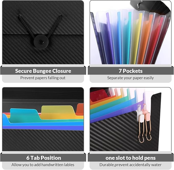 SKYDUE Accordion File Organizer, Expanding File Folder - Image 3
