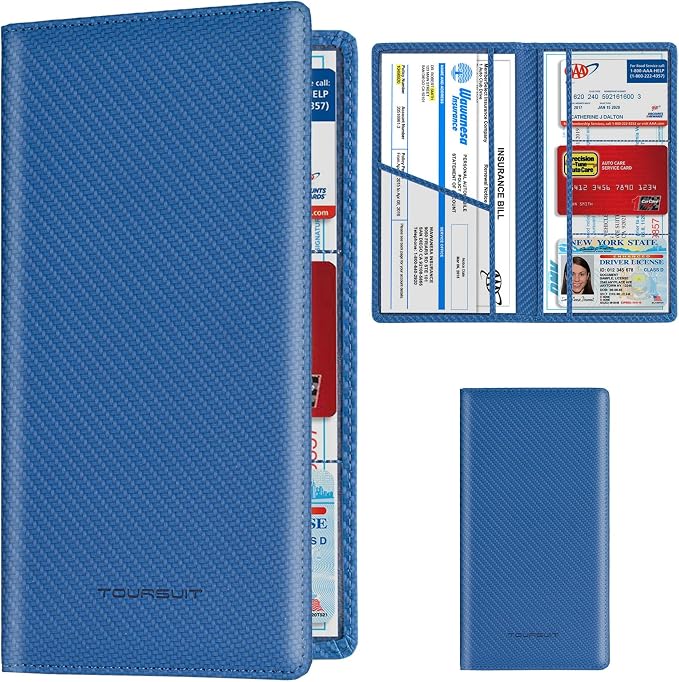 TOURSUIT Car Registration and Insurance Card Holder, Vehicle License Document by TOURSUIT