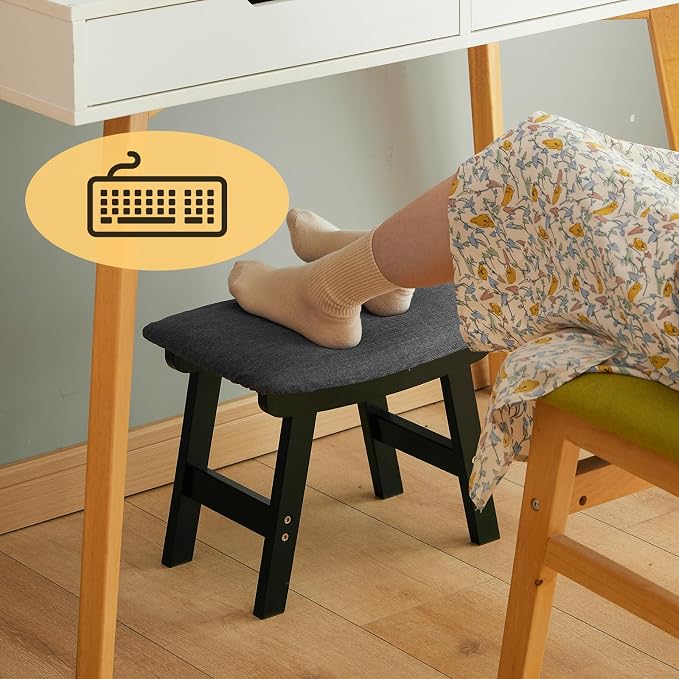 Foot Stool Ottoman Foot Rest Under Desk, Small Stool - Image 7