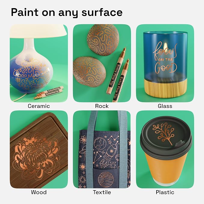 ARTISTRO 2 Rose Gold Acrylic Paint Markers - Image 2