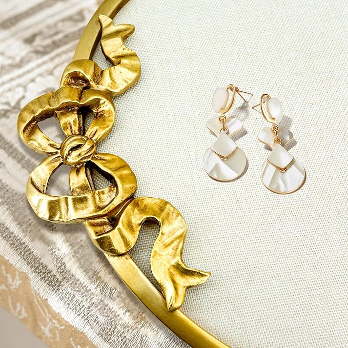 Vintage Arched Linen Cork Board with Gold Bowknot – Decorative Bulletin Board for Walls, Iron Frame Pin Board for Notes, Photos & Reminders, Elegant Vision Board for Home & Office 16"x21"-DeskLoop Office