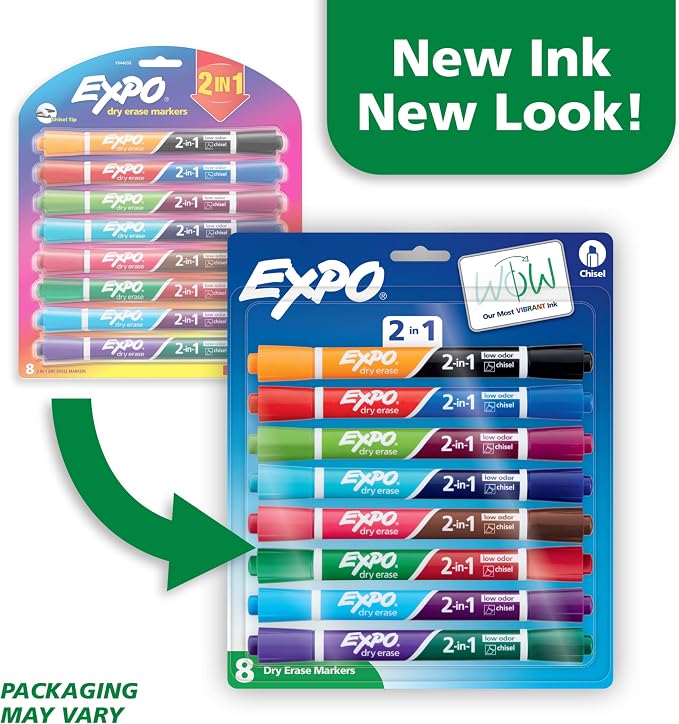EXPO 2-in-1 Dry Erase Markers, Dual-Ended Markers, Chisel Tip - Image 3