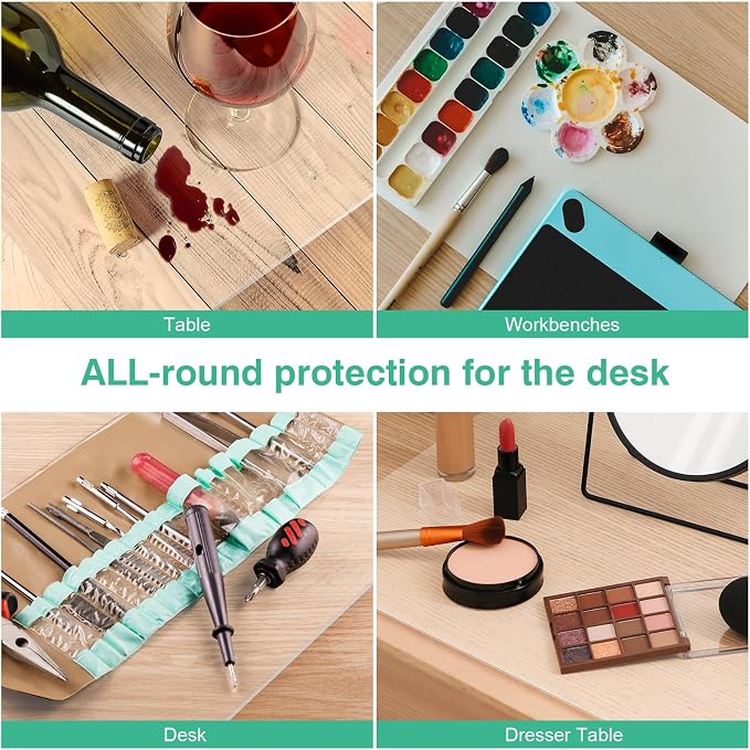 NATRKE Clear Desk Mat Pad, 47.2"x23.6" Extra Large Transparent Computer Desk - Image 5
