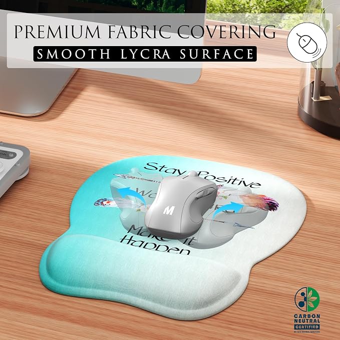 MROCO Ergonomic Mouse Pad with Gel Wrist Rest, 9.4 x 8.1 in, Feather Arrow | - Image 2