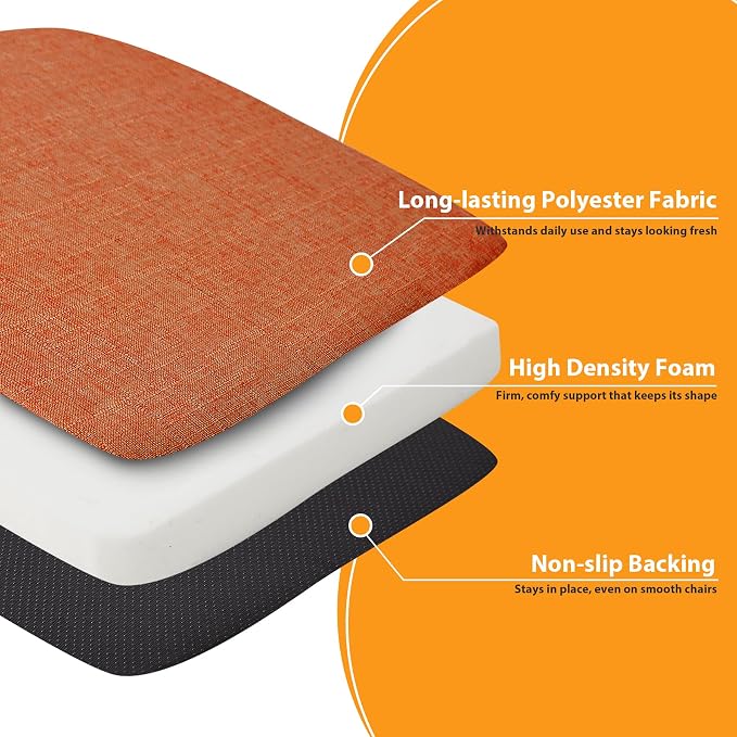 Ruqmuis Chair Cushions for Dining Chairs, D-Shaped Chair Pads - Image 4