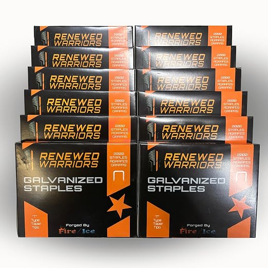 T50 Galvanized Staples – Heavy Duty 3/8" Crown, 1/4" Inch Leg Length – Fits All by RenewedWarriors