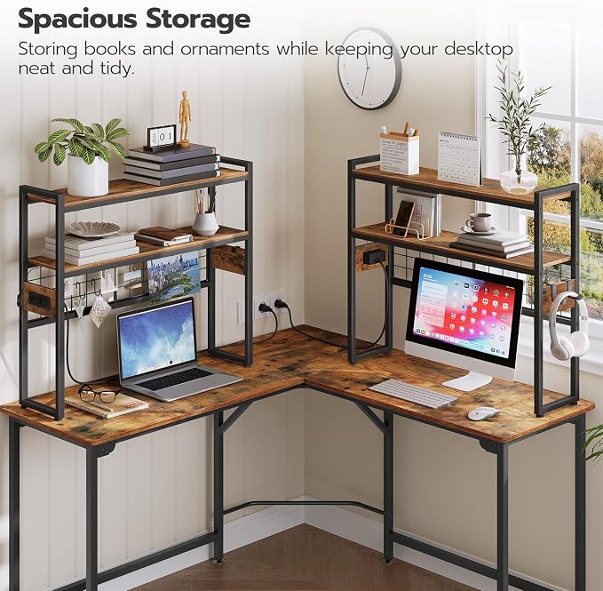 HOOBRO Desktop Bookcase, 2-Tier Desktop Organizer, 29.9" Wooden Office Storage - Image 5