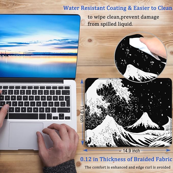 Large Gaming Mouse Pad with Double Stitched Edges, 14.9 x 11.7 inches - Image 6