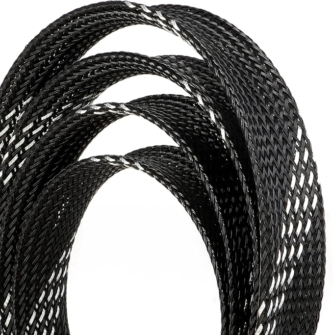 25ft PET Expandable Braided Cable Sleeve 3/8inch Pet Braided Cable Sleeve - Image 2