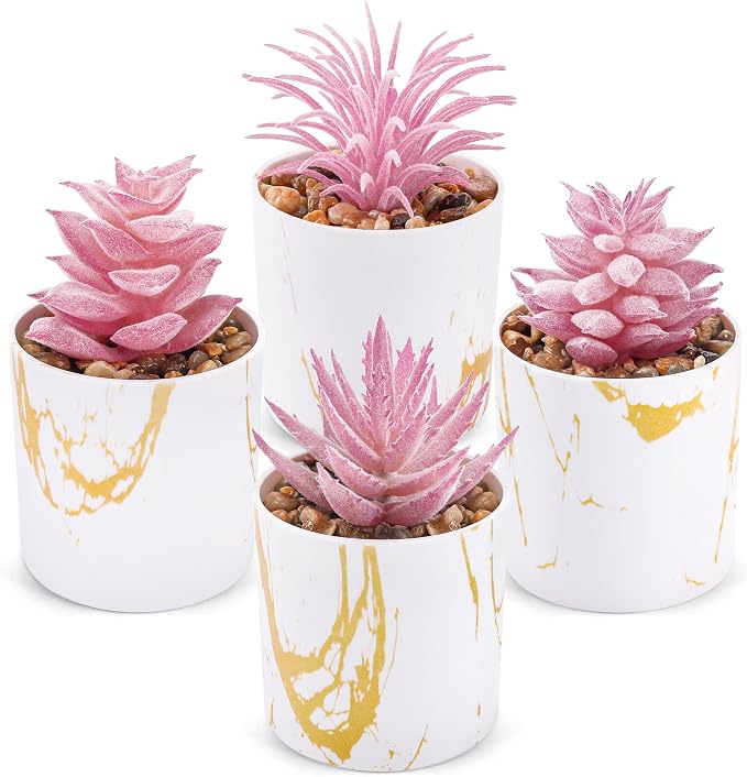 Der Rose Set of 4 Succulents Plants Artificial by DerRose