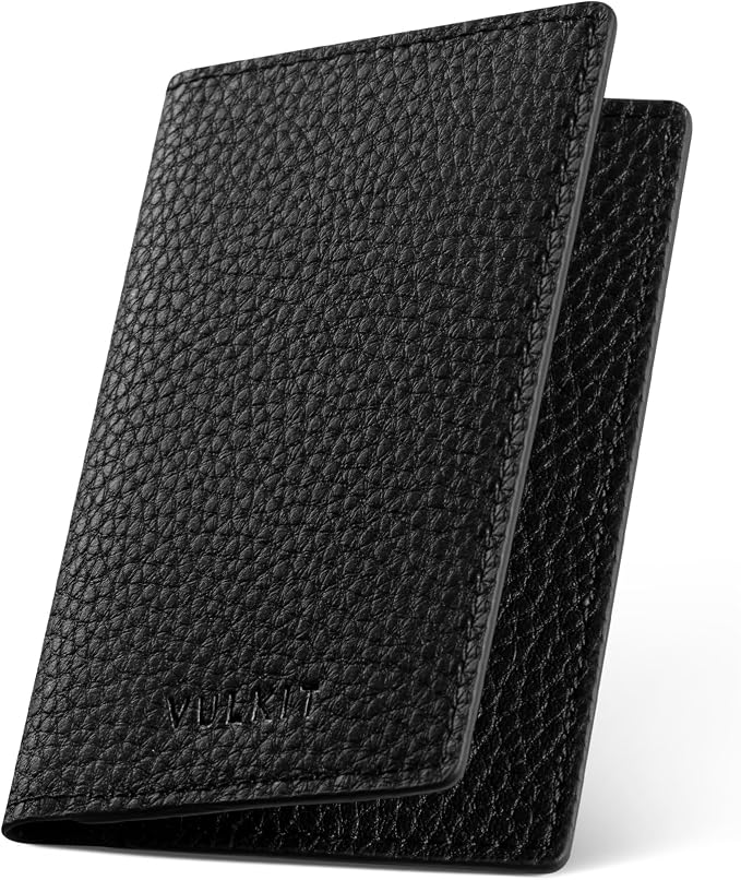 VULKIT Leather Business Card Holder 2 Sided Slim Business Name Card Organizer by VULKIT