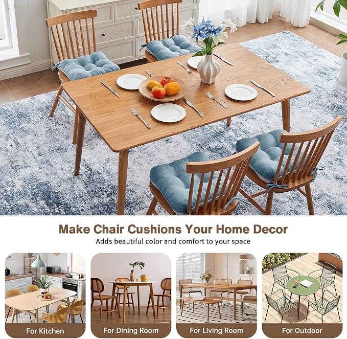 BETU Chair Cushions for Dining Chairs Set of 4, 3.5" Thick Kitchen Table Chair - Image 7