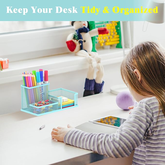 SUPEASY Mesh Pen Holder Desk Organizer, Office Supplies Pencil Storage - Image 6