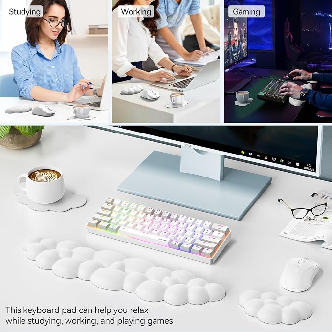 TECKNET Cloud Keyboard Wrist Rest Set, Cloud Wrist Rest - Image 7