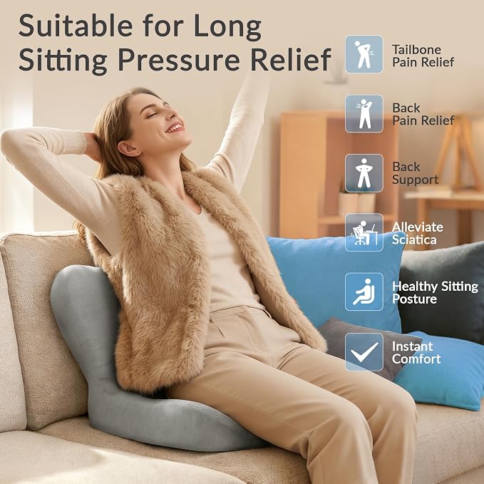 Exclusivo Mezcla Memory Foam Seat Cushion, Ergonomic Tailbone Pain Relief - Image 4