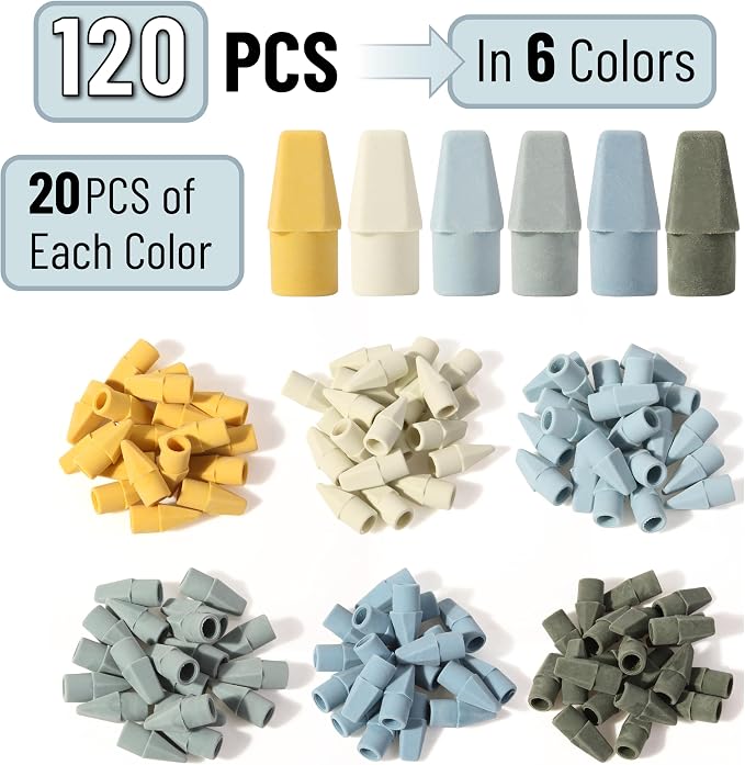 Mr. Pen- Pencil Erasers Toppers, 120 Pack, Latex Free, No Smudge | Mr Pen - Image 2