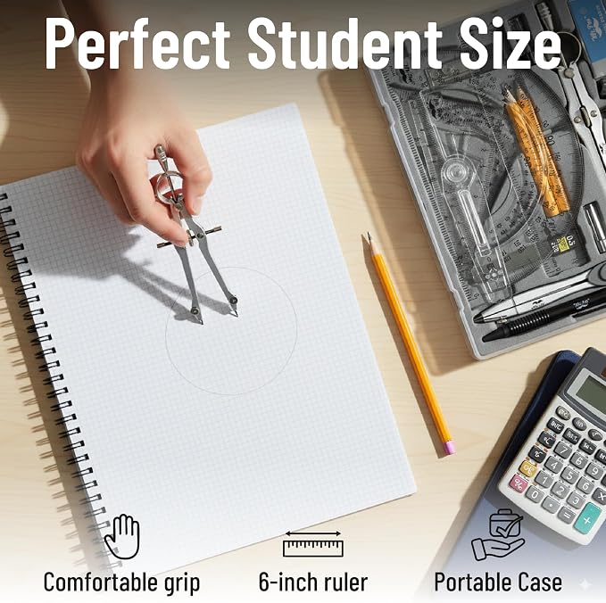 Mr. Pen- Geometry Set, 6 Inch Swing Arm Protractor, Divider | Set Squares - Image 8