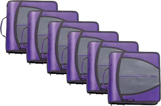 Case-it Mighty Zip Tab School Zipper Binder | 3-Inch O-Rings, 600-Sheet Capacity by Case-it