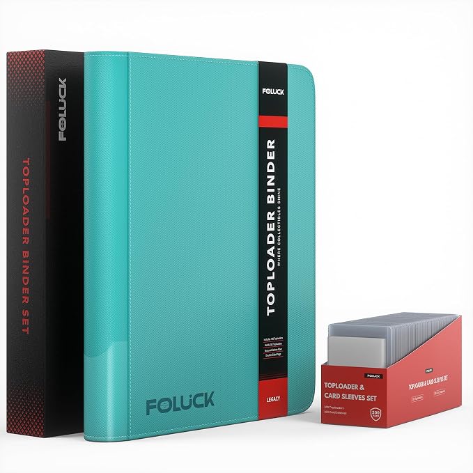 Foluck 9 Pocket Top Loader Binder, Holds 252 Toploaders, Side-Loading Trading by Foluck