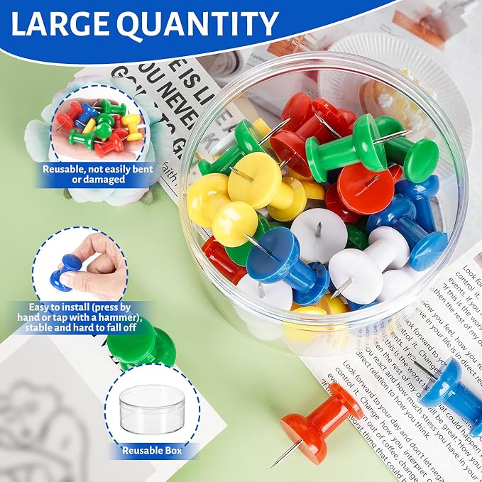 30 PCS Jumbo Push Pins for Bulletin Board, Large Thumb Tacks for Wall, 1.81 Inch - Image 4