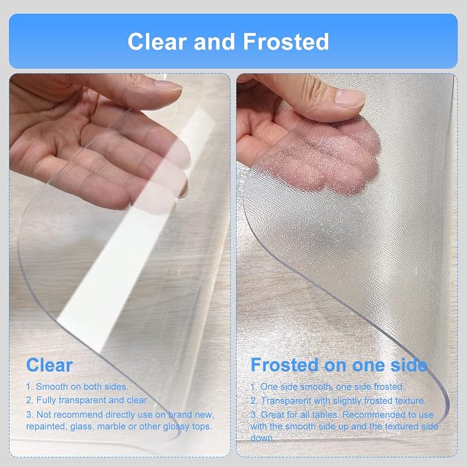 NATRKE Clear Desk Mat Pad, 27.6"x15.7" Large Transparent Computer Desk Mat - Image 5