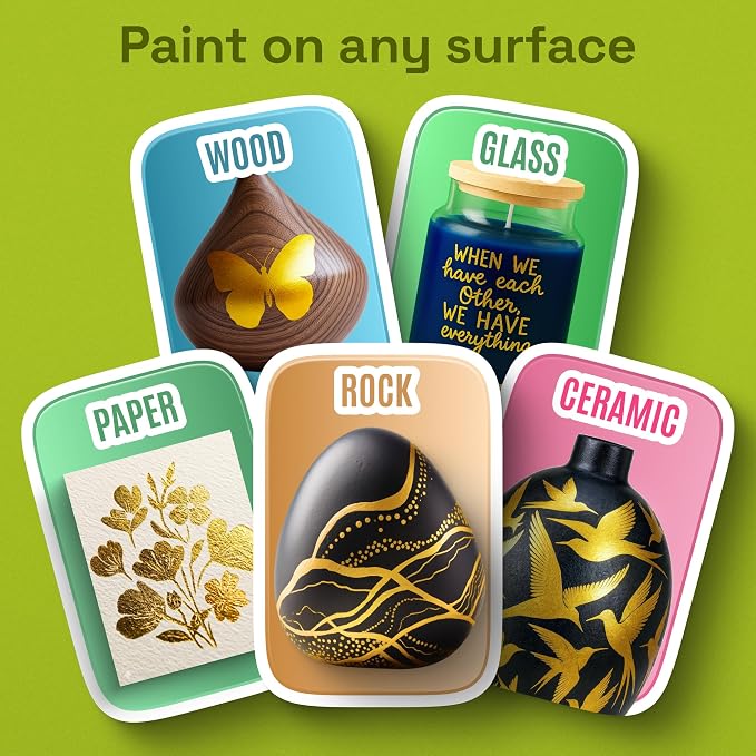 ARTISTRO 12 Gold Dual-Tip Acrylic Paint Markers – Paint Pens Set - Image 3