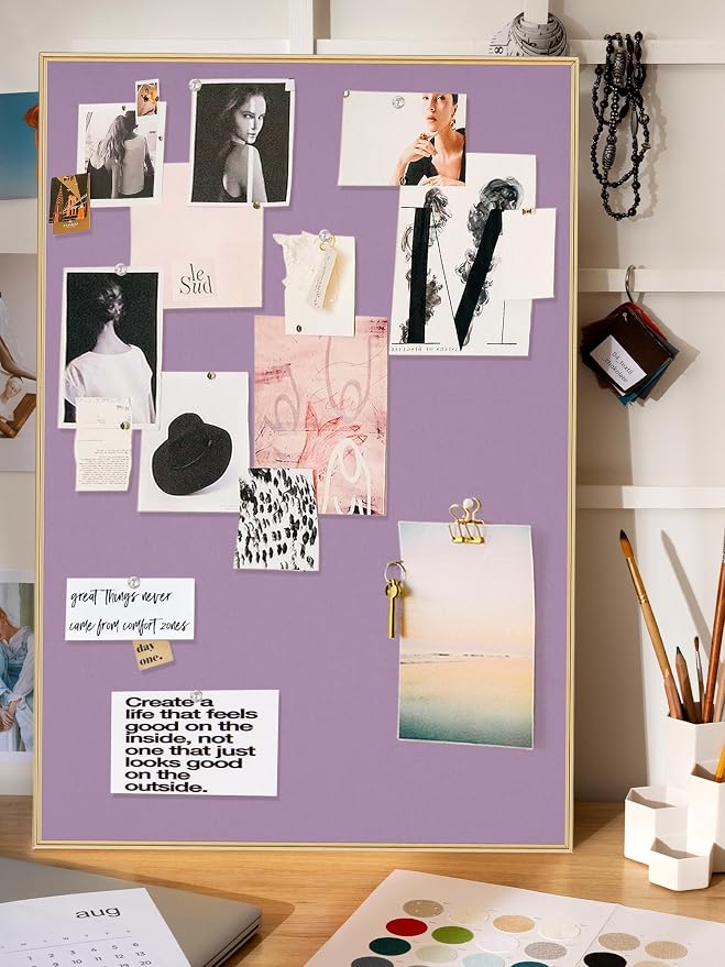 Lightomorrow Bulletin Board 30 x 20 inches, Mystic Violet Pin Board - Image 5