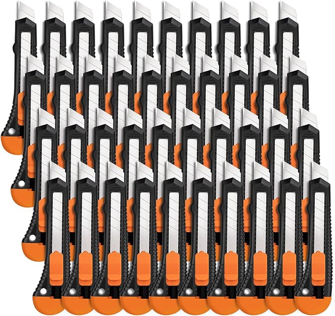 40 Pack Box Cutter Retractable Bulk, Box Cutters, Utility Knife, Box Cutter by TIFICAL