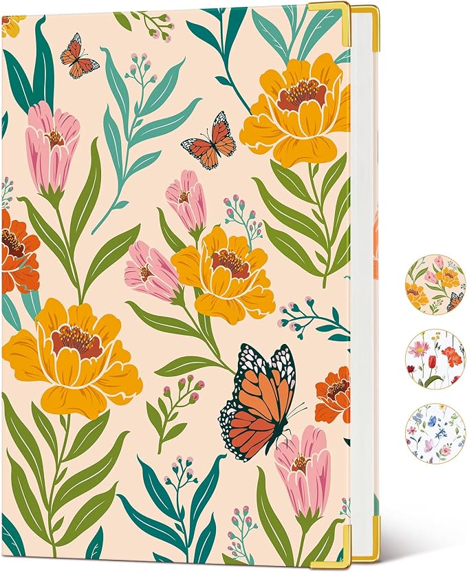 Lined Journal Notebook for Women, A5 Hardcover Leather Journaling Notebooks for by MUAHLIUB