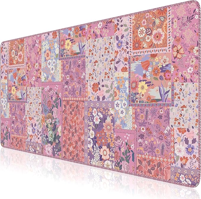 iCasso Floral Desk Pad Mat, Large Mouse Pad, Desk Matt by iCasso
