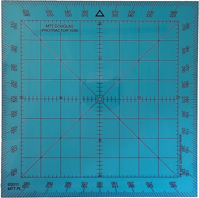 Douglas Protractor Graduated in Degrees for Angle Measurements and map Plotting for Outdoor, Marine or air Navigation, Hiking, Orienteering and Survival-DeskLoop Office
