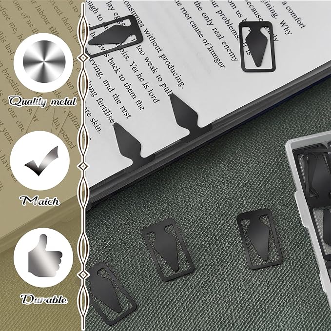 Spakon 100 Count Tin Mixed Metals Book Line Markers Arrow Bookmarks and Page - Image 4