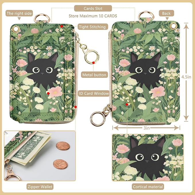 bolimoss Black Cat Lanyard Wallet - Image 2