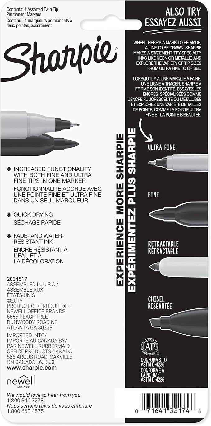 Sharpie Twin Tip Permanent Markers, Fine and Ultra Fine - Image 7