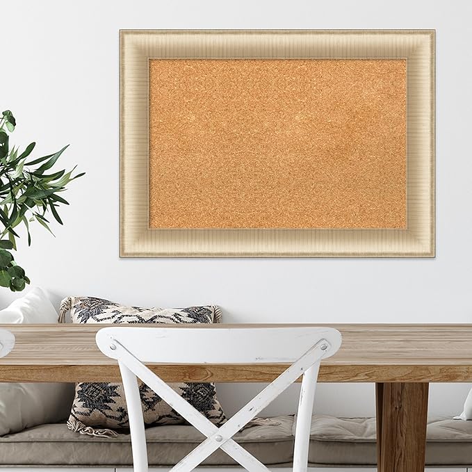 Amanti Art Natural Cork Board for Wall, 21x29 Vision Board with Gold Frame, Medium Corkboard Office Decor for Home Organization, Casual Corkboard Pinboard to Display Items for Home Organization in-DeskLoop Office