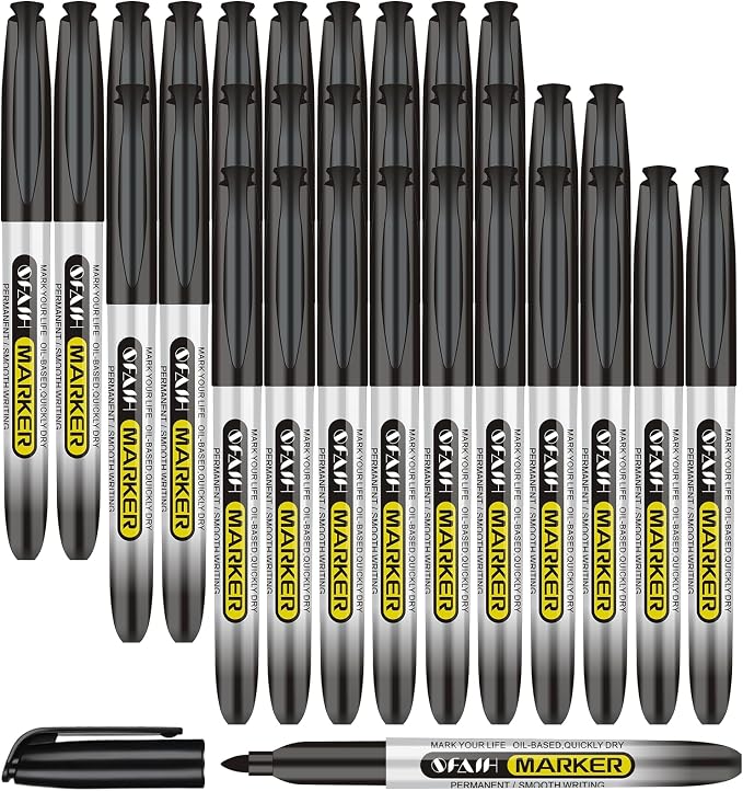 SFAIH Black Permanent Markers Bulk by SFAIH