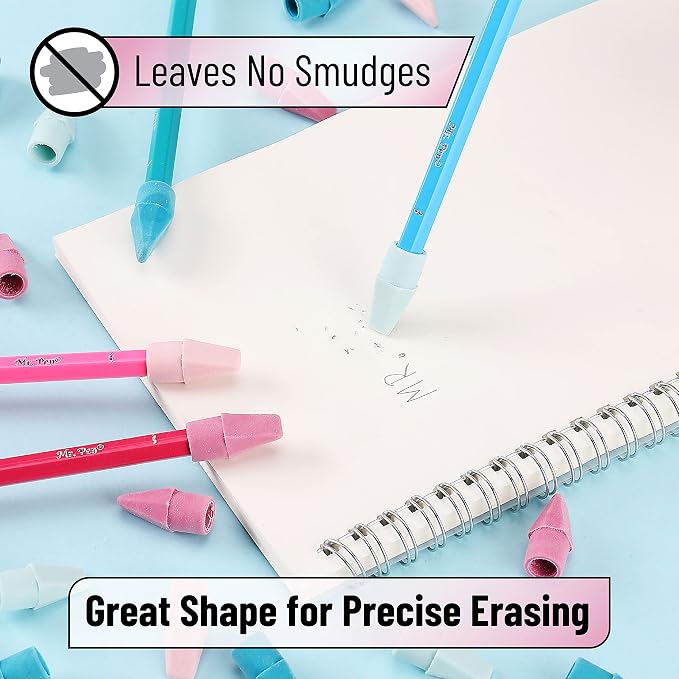 Mr. Pen- Pencil Erasers Toppers, 120 Pack, Muted Pastel Colors | Erasers - Image 5