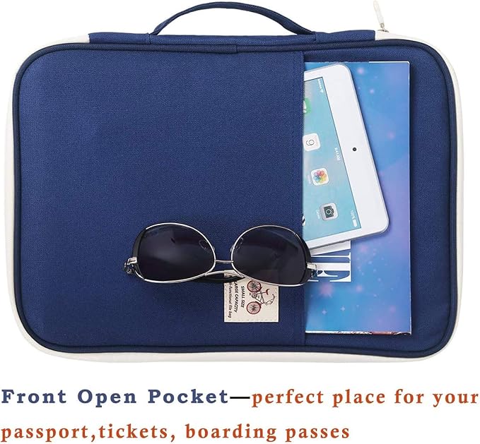 JAKAGO A4 Travel Portfolio Multifunctional Document Organizer Zippered Case - Image 3