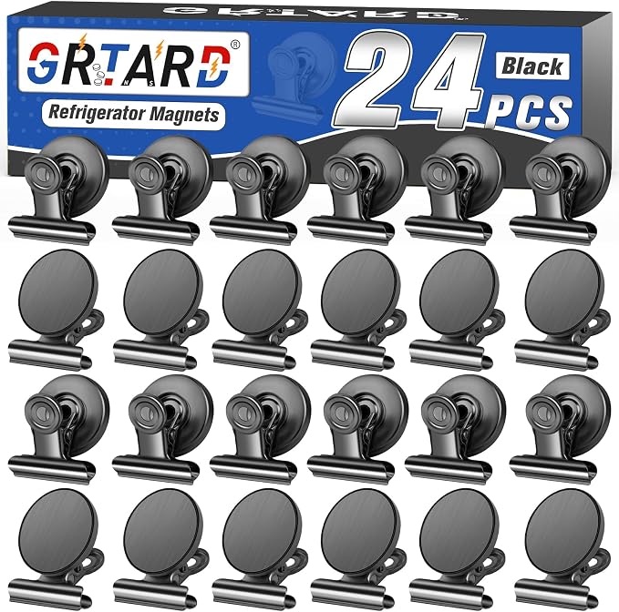 Grtard 24 Pack Magnetic Clips, Fridge Magnets Refrigerator Magnets, Strong by Grtard