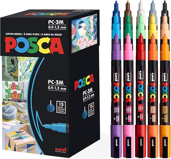 posca Paint Markers, 3M Fine Point Acrylic Paint Pens by Unknown