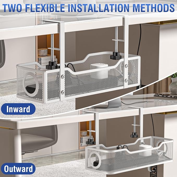 Under Desk Cable Management Tray, GZOKMOG Cord Management - Image 5
