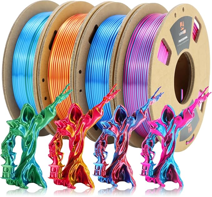 LOVOON 3D PLA Filament 1.75mm Bundle, Dual Colors 3D Printer Filament Bundle by LOVOON