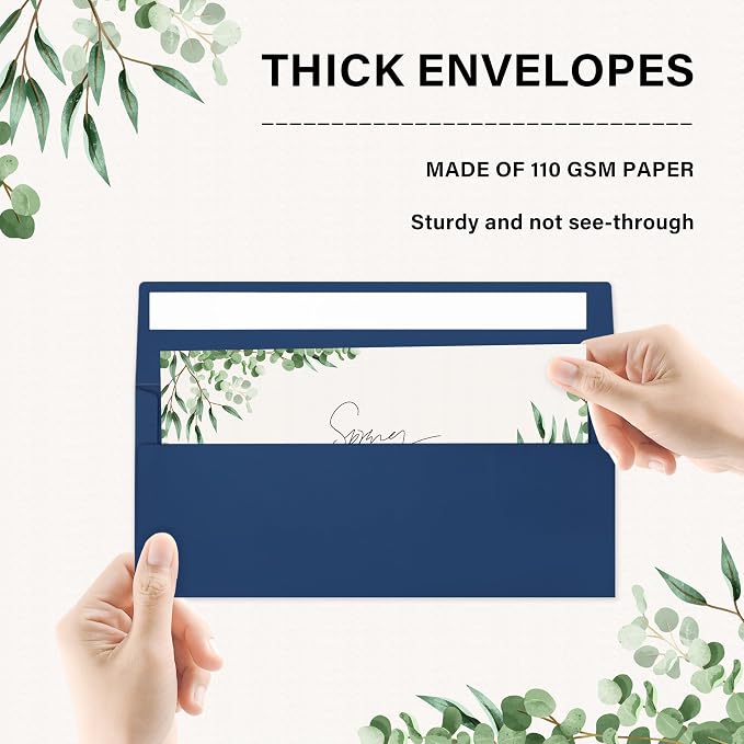 50 Pack #10 Business Envelopes, Self Seal Standard Navy Blue Envelopes - Image 3