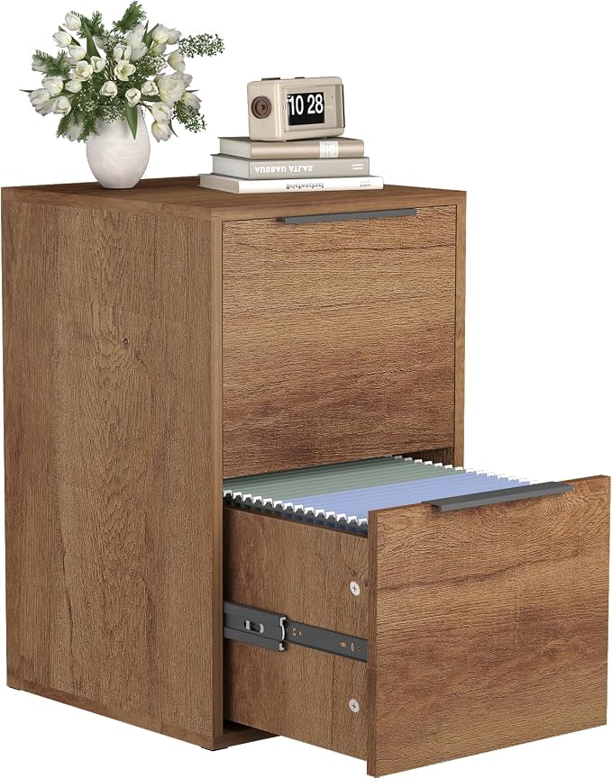 FATIGOS Wooden 2 Drawer File Cabinet, Wood Vertical Filing Cabinet Fits Hanging by FATIGOSstoragecabinet