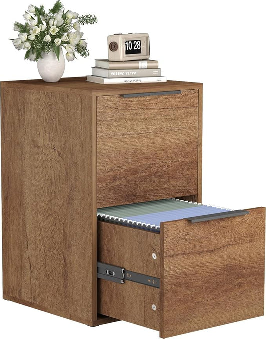 FATIGOS Wooden 2 Drawer File Cabinet, Wood Vertical Filing Cabinet Fits Hanging by FATIGOSstoragecabinet