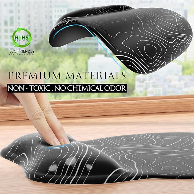 MROCO Ergonomic Mouse Pad Gel Wrist Rest, 9.4 x 8.1 in, Gel Wrist Comfort - Image 5