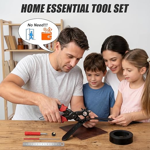 XZQTIVE 6 Sizes Heavy Duty Revolving Punch Plier Kit, Double Lever Labor-Saving - Image 5